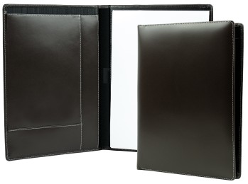 Schreibmappe DIN A4, incl. Memoblock CAMBRIDGE Top Grain Rindleder dunkelbraun
